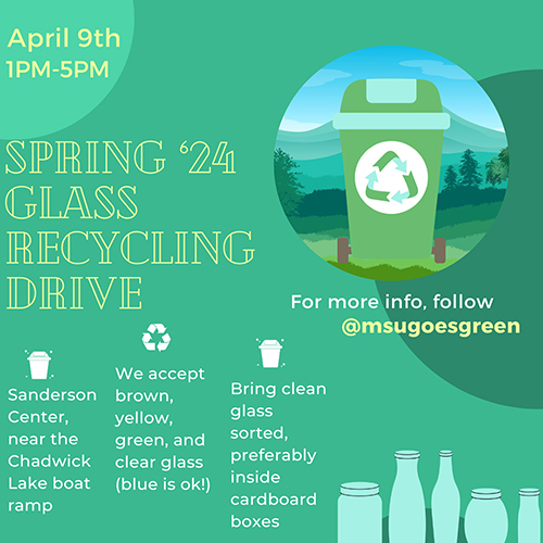 Spring 2024 Glass Recycling Drive flyer