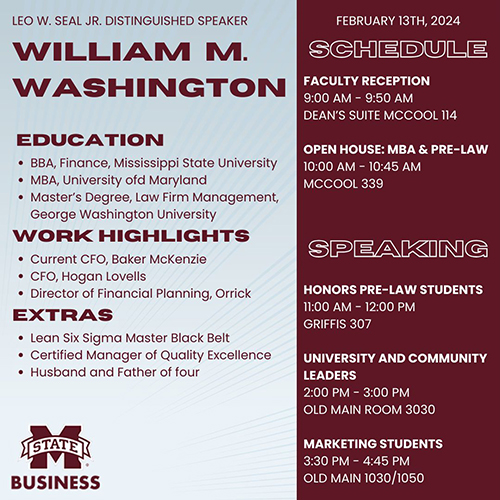 William Washington event lineup
